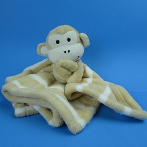Hugging Monkey Tan Striped Plush Baby Lovey